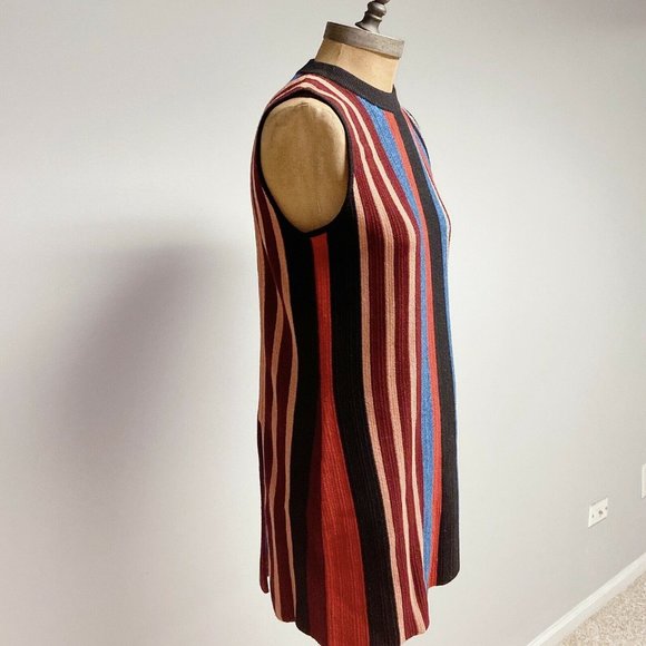 Proenza Schouler Stripped Longline Slip Vest Sweater Wool Silk Black Red Size XS - Picture 3 of 8